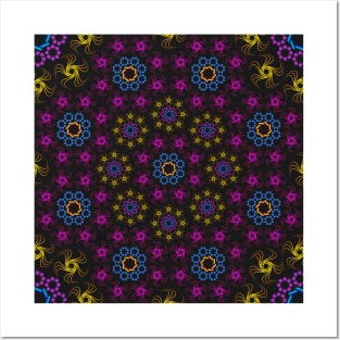 kaleidoscope fractal pattern Posters and Art